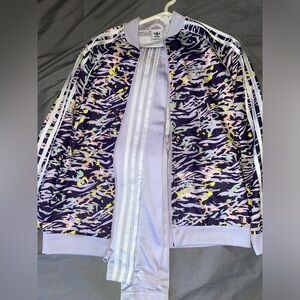 Kids Adidas purple tracksuit